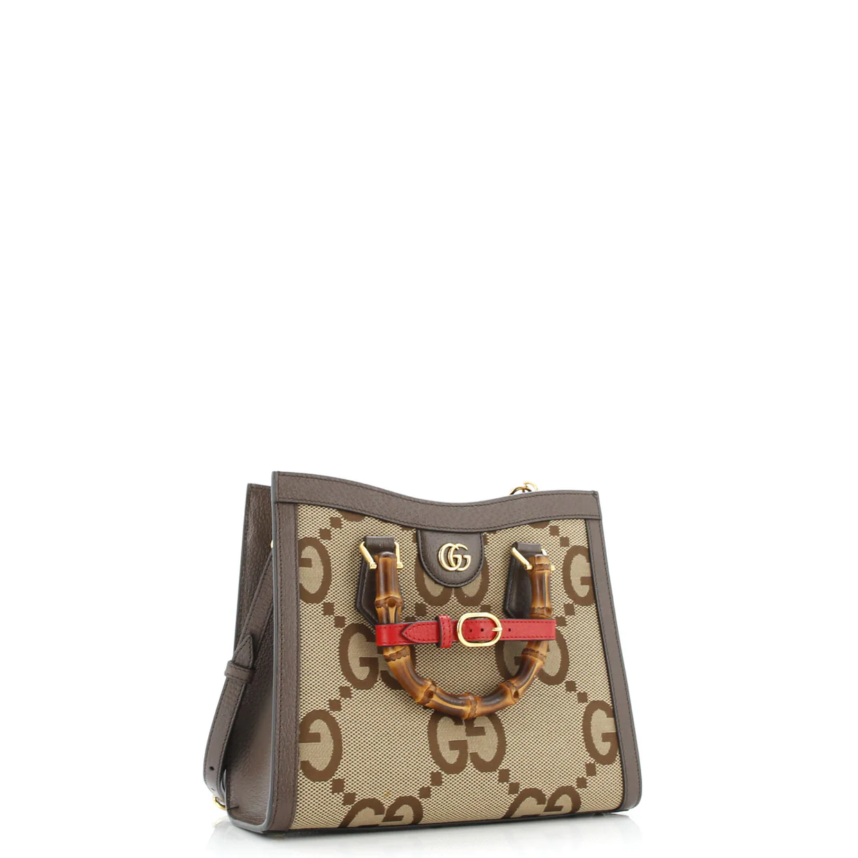 Diana NM Bamboo Handle Tote Jumbo GG Canvas Small - Deep Luxury