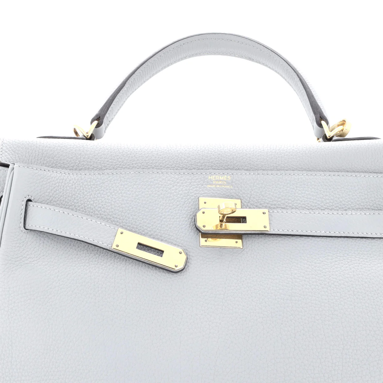 Kelly Handbag Bleu Glacier Togo with Gold Hardware 32 - Deep Luxury