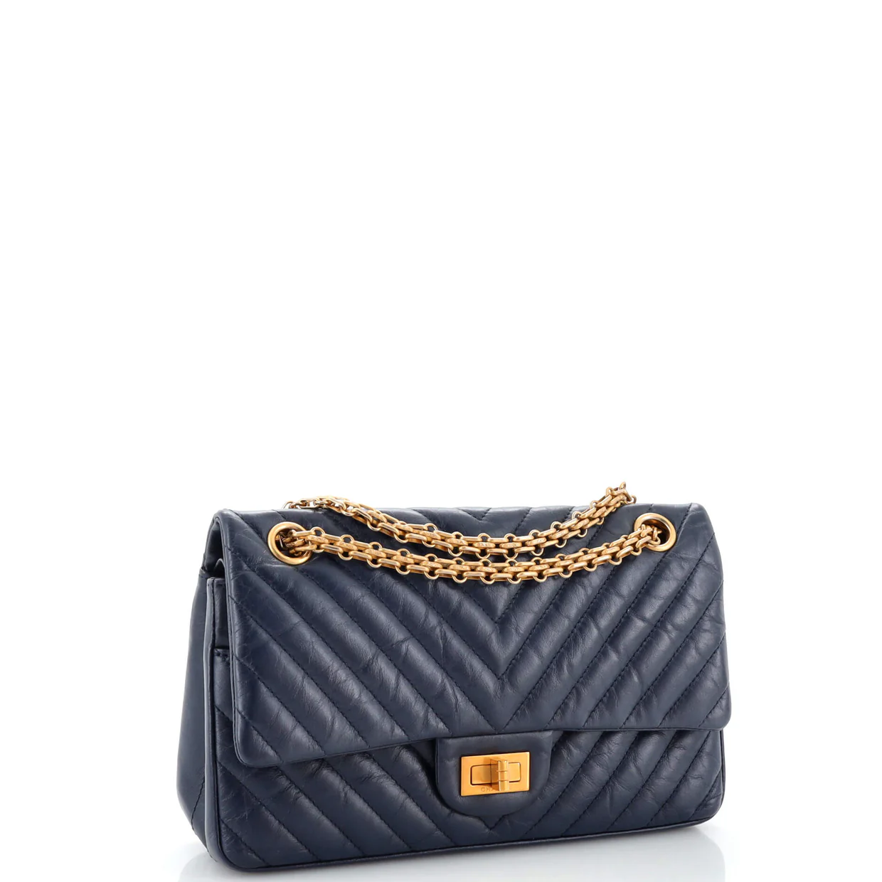 Reissue 2.55 Flap Bag Chevron Aged Calfskin 225 - Deep Luxury