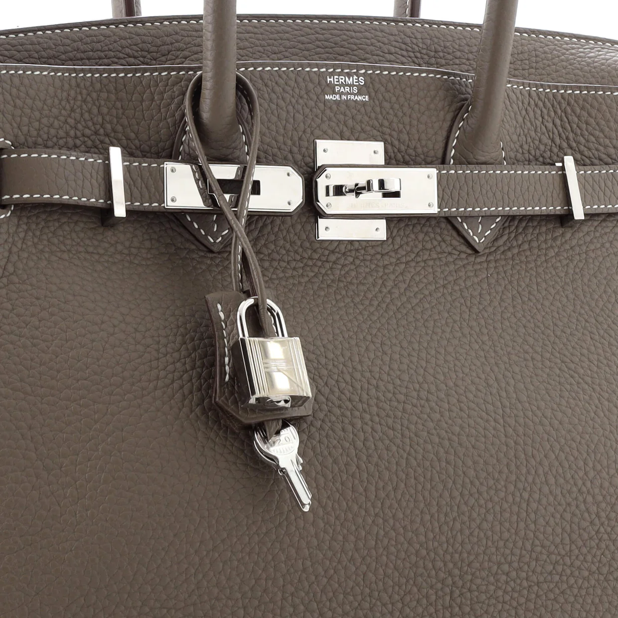Birkin Handbag Grey Clemence with Palladium Hardware 30 - Deep Luxury
