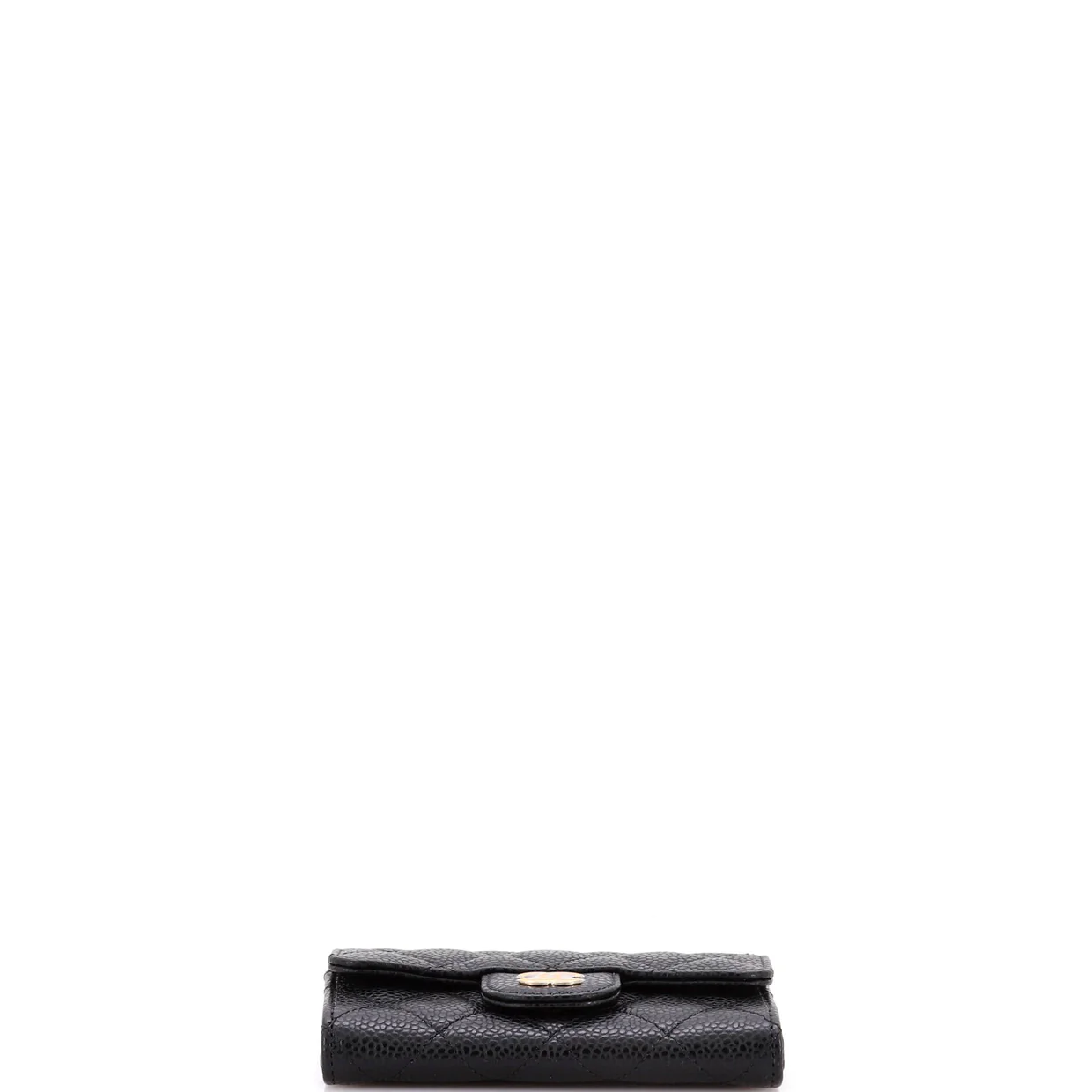 Classic Flap Card Case Quilted Caviar - Deep Luxury