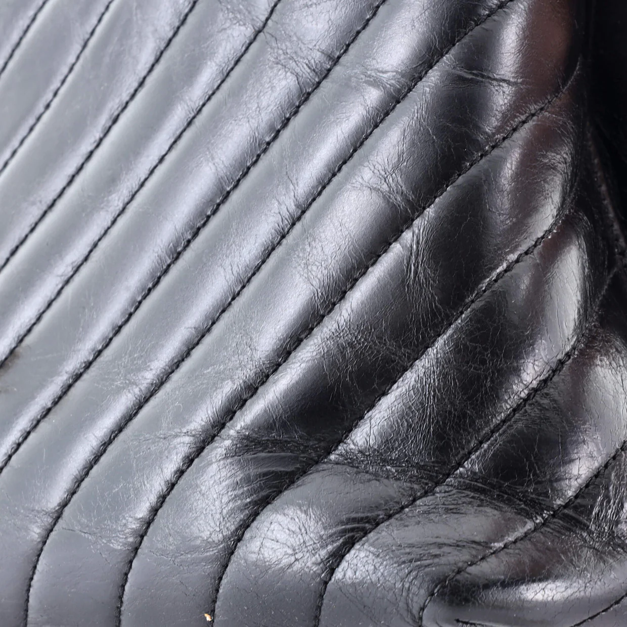 Coco Top Handle Bag Chevron Calfskin Small - Deep Luxury