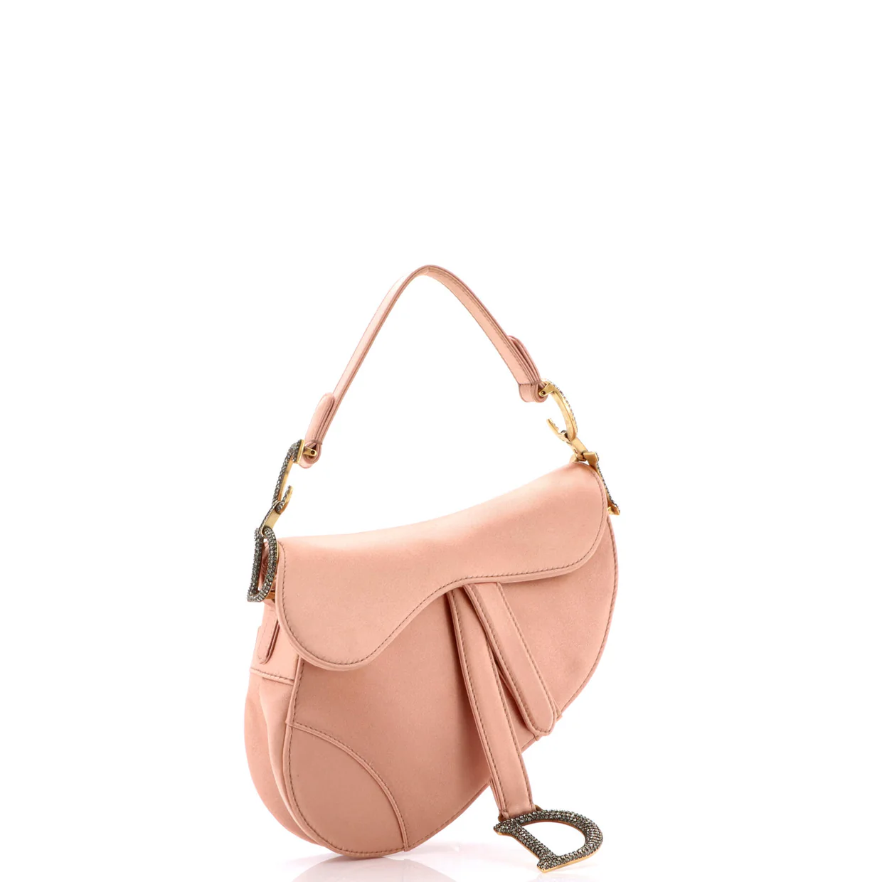 Saddle Handbag Satin with Crystals Mini - Deep Luxury