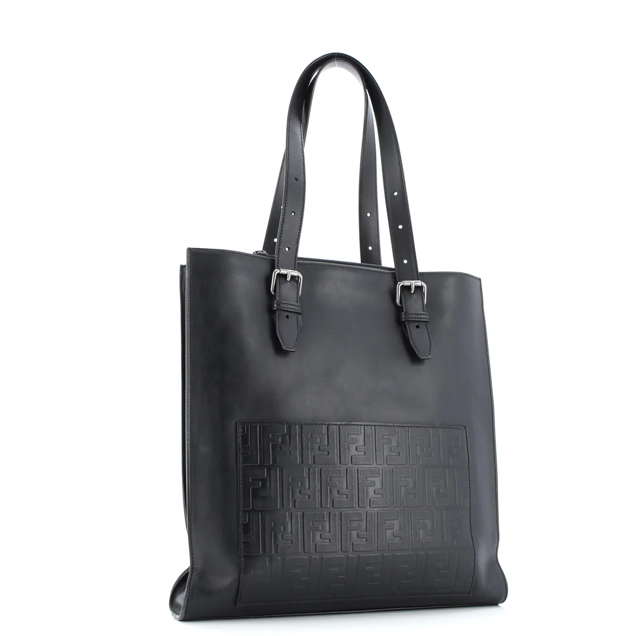 St. Zucca Slim Tote Leather with Embossed Zucca Detail - Deep Luxury