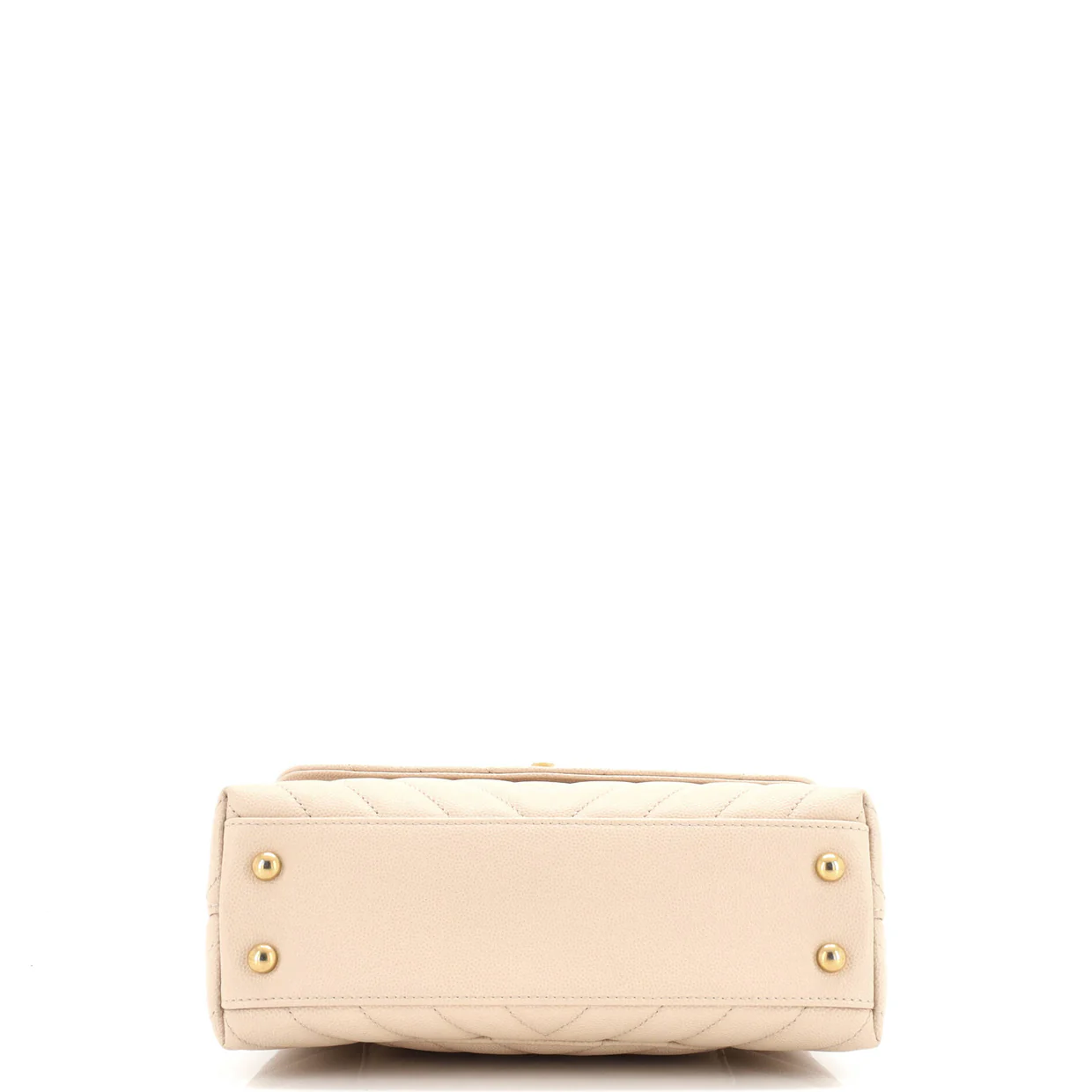 Coco Top Handle Bag Chevron Caviar with Lizard Embossed Handle Mini - Deep Luxury