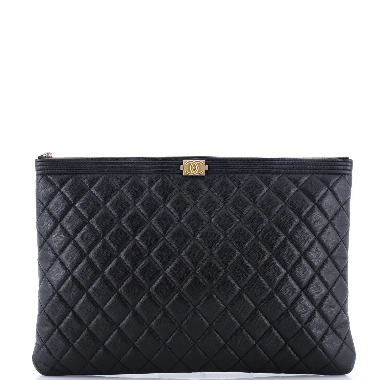 Boy O Case Clutch Quilted Caviar Large - Deep Luxury