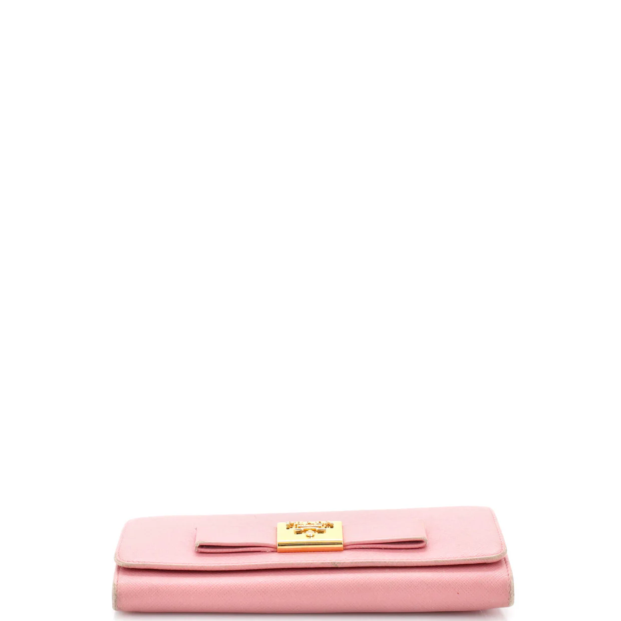 Bow Flap Wallet Saffiano Leather Long - Deep Luxury