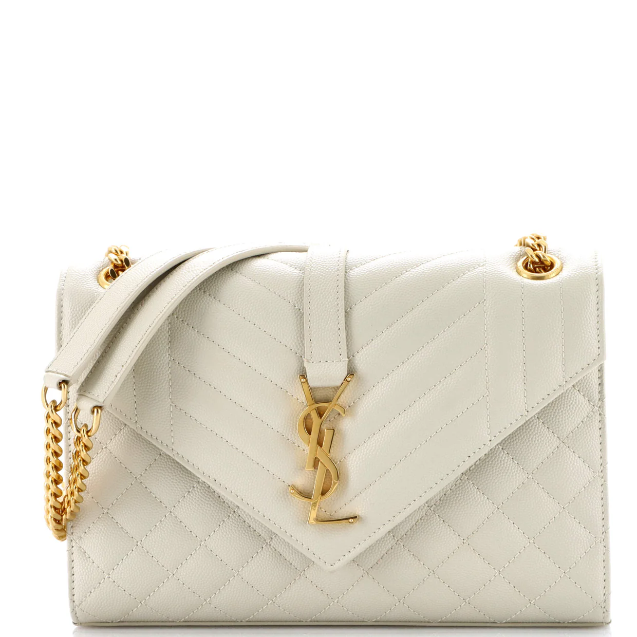 Classic Monogram Envelope Satchel Mixed Matelasse Leather Medium - Deep Luxury