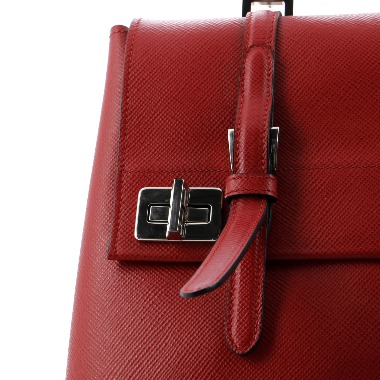 Dual Flap Double Turn Lock Satchel City Calfskin Medium - Deep Luxury