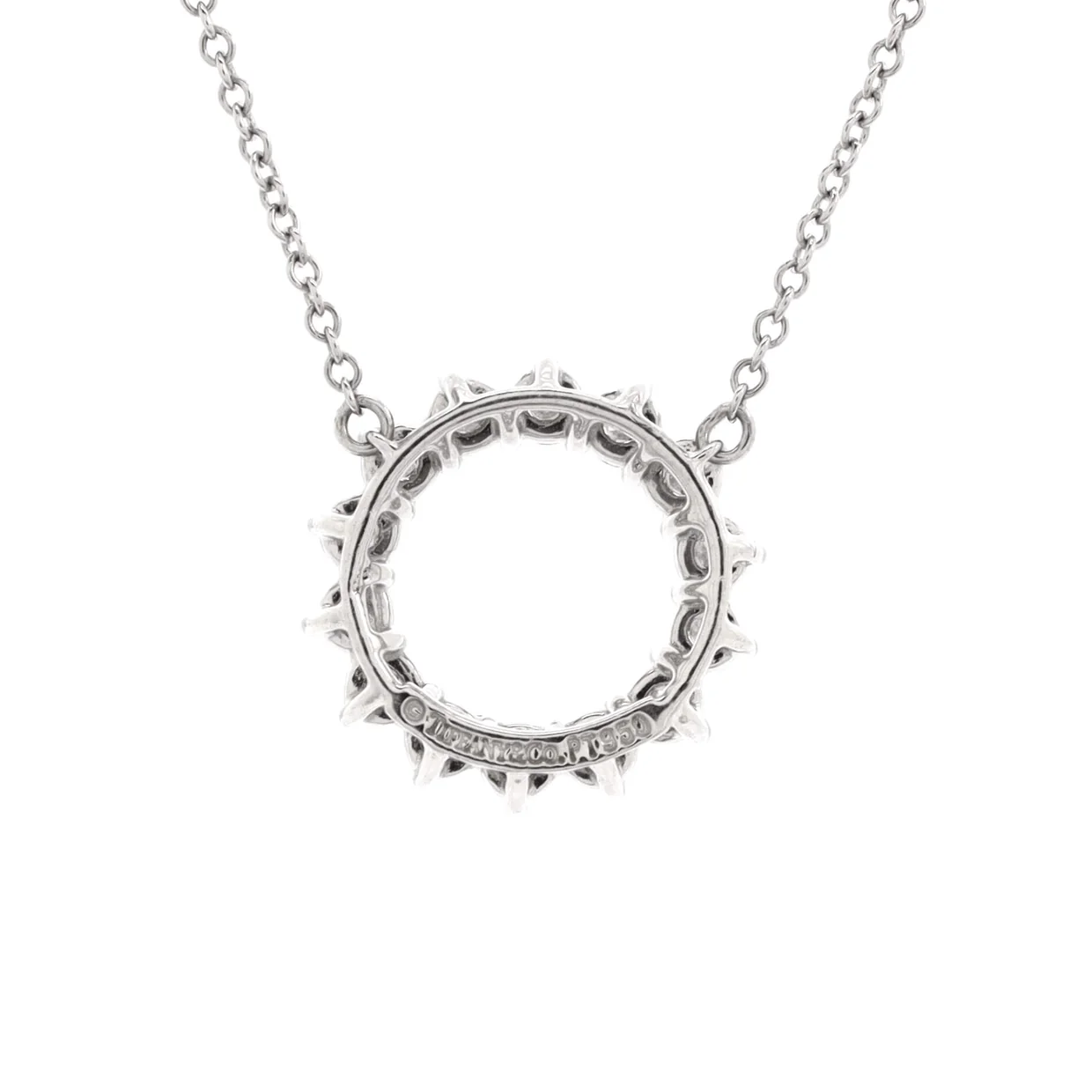 Open Circle Pendant Necklace Platinum with Diamonds Mini - Deep Luxury