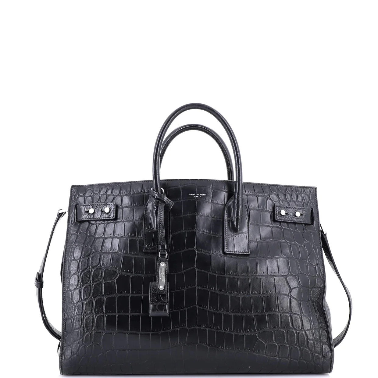 Sac de Jour Souple Bag Crocodile Embossed Leather Large - Deep Luxury