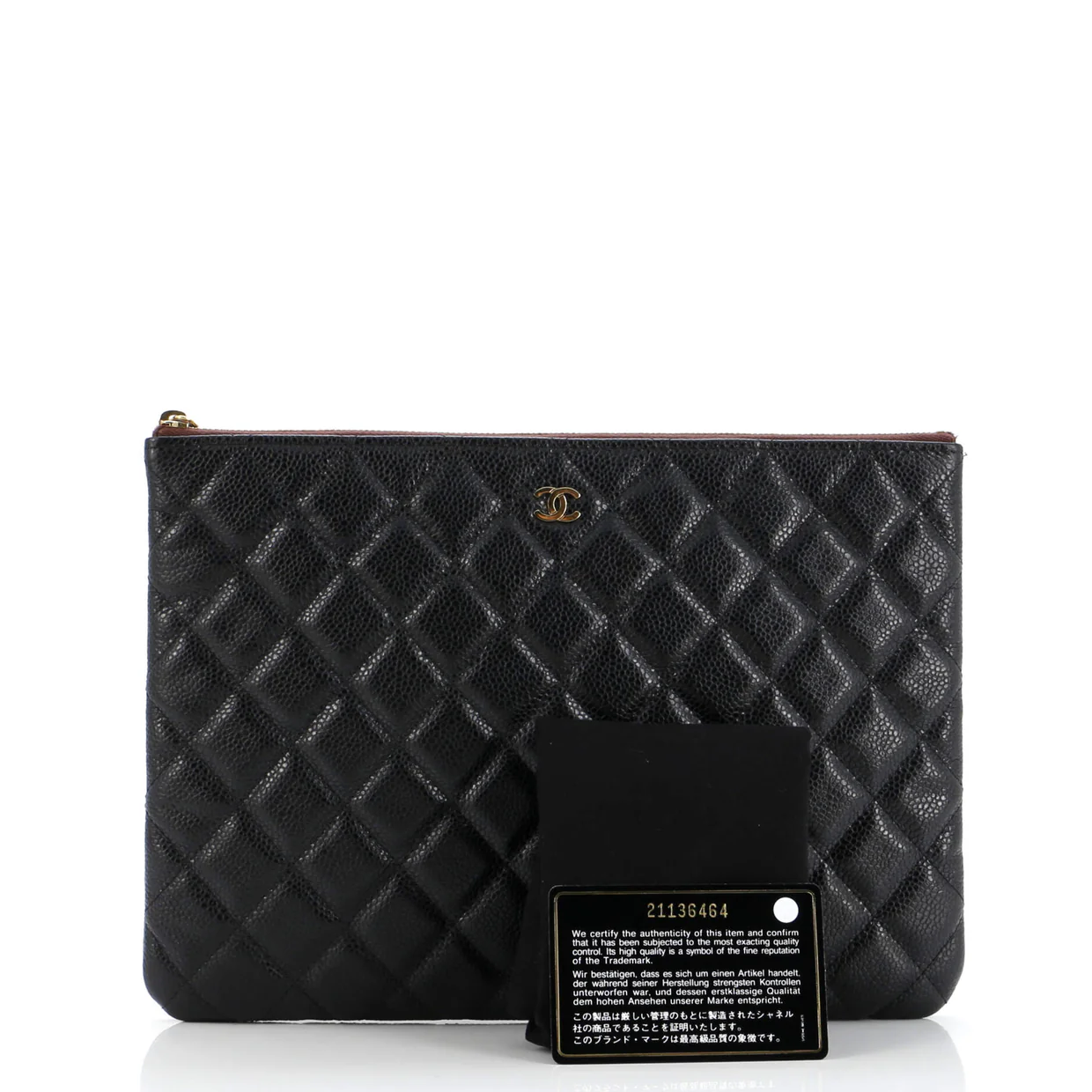 O Case Clutch Quilted Caviar Medium - Deep Luxury