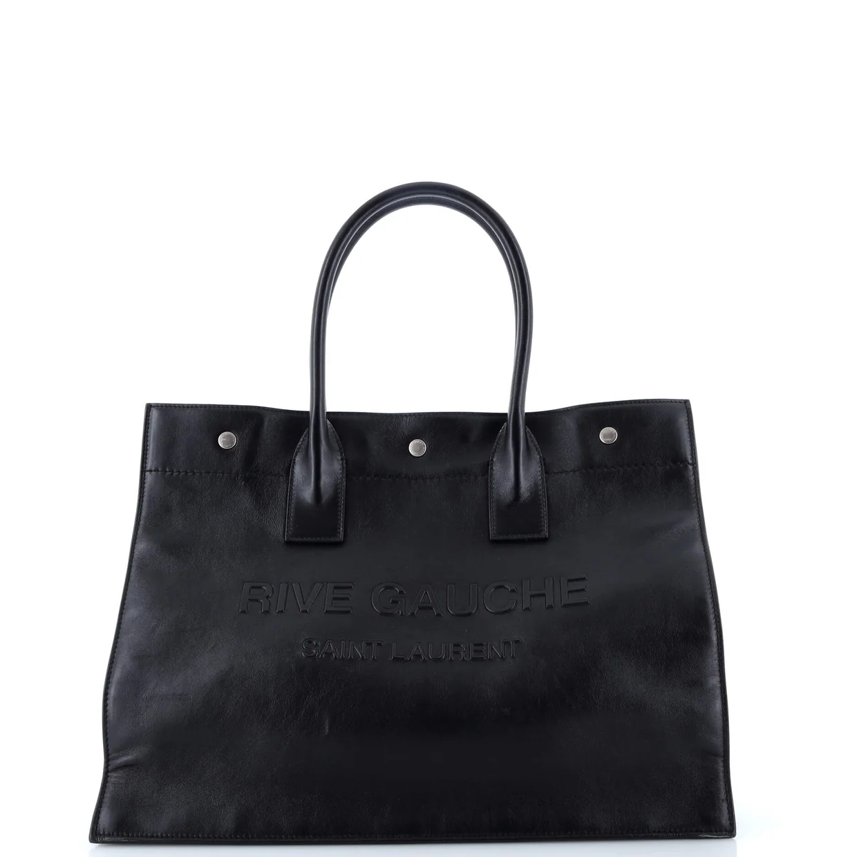 Rive Gauche Shopper Tote Leather Small - Deep Luxury