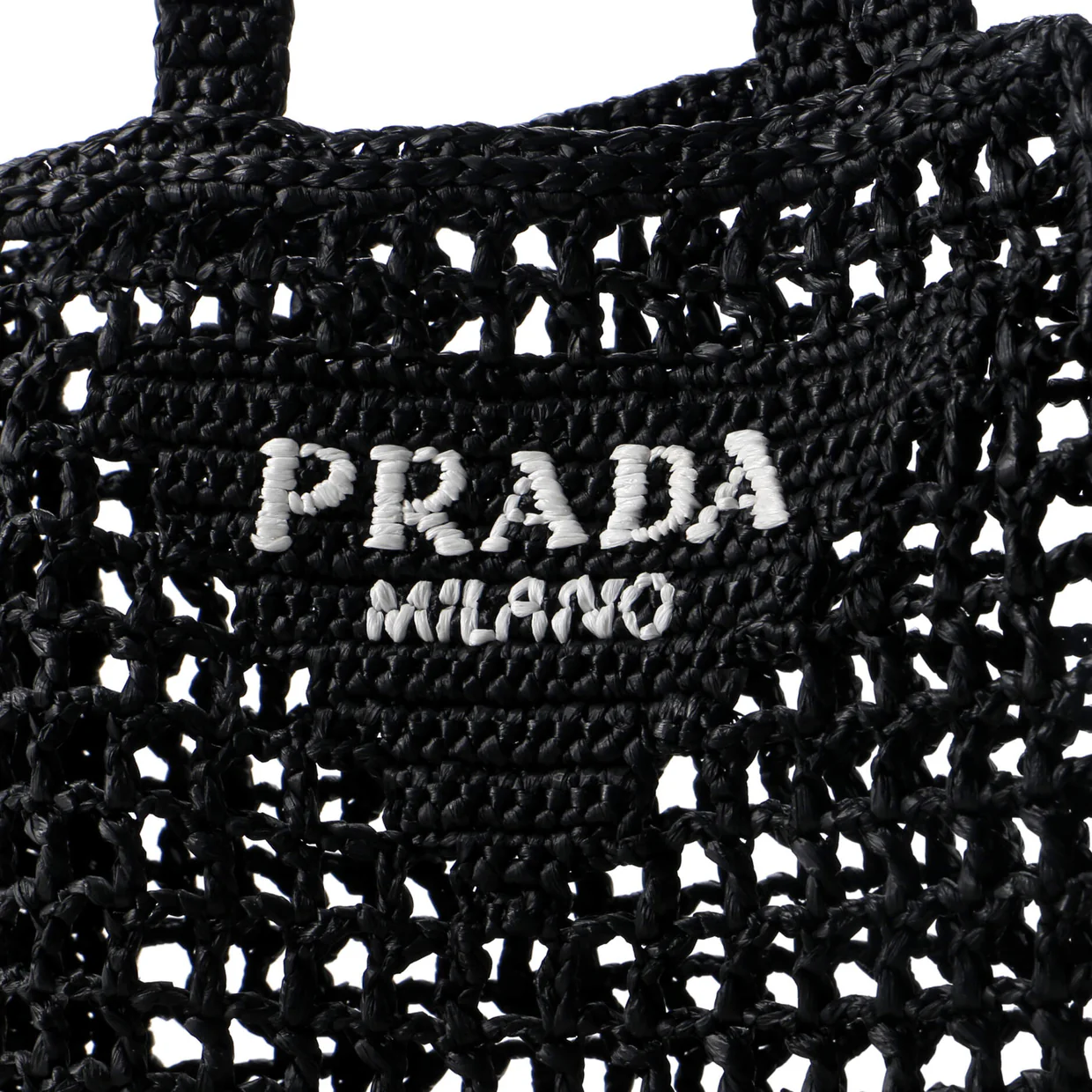 Triangle Logo Open Tote Raffia Small - Deep Luxury