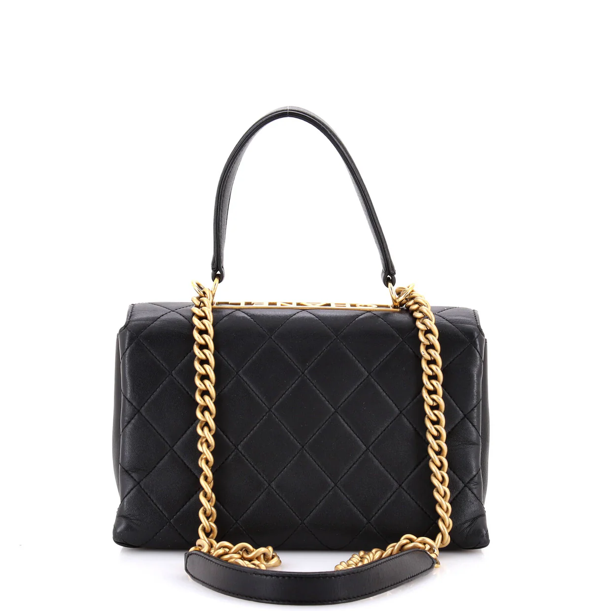 Trendy Spirit Top Handle Bag Quilted Lambskin Medium - Deep Luxury