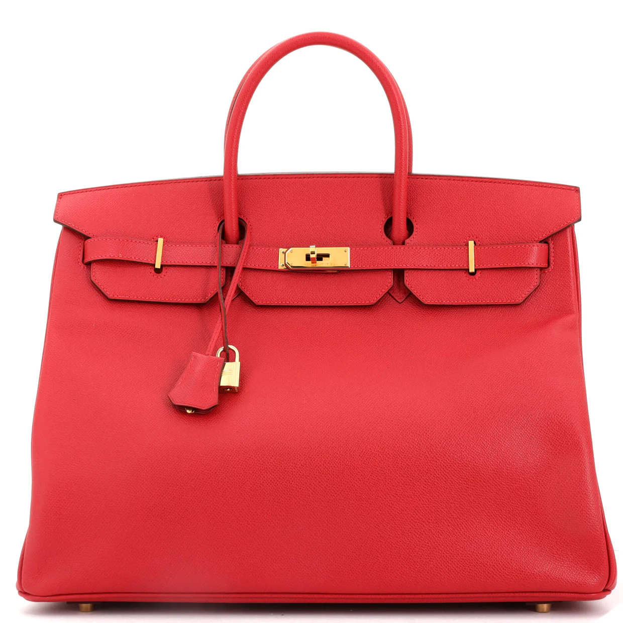 Birkin Handbag Rouge Vif Veau Grain Lisse with Gold Hardware 40 - Deep Luxury