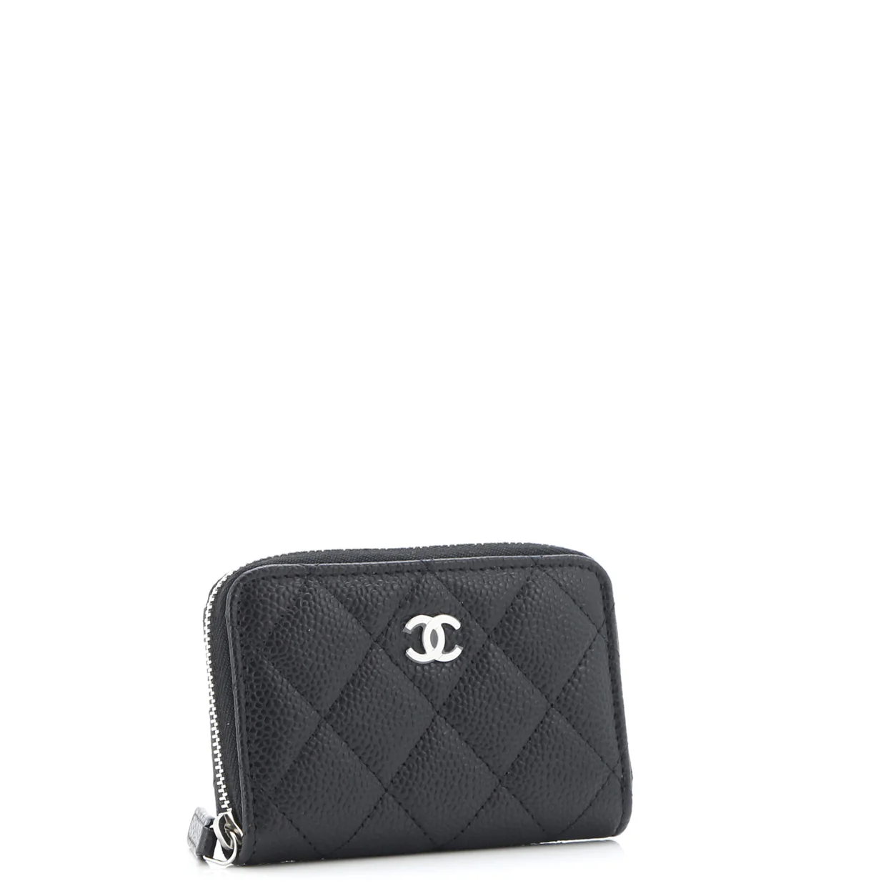 CC Zip Coin Purse Quilted Caviar Small - Deep Luxury