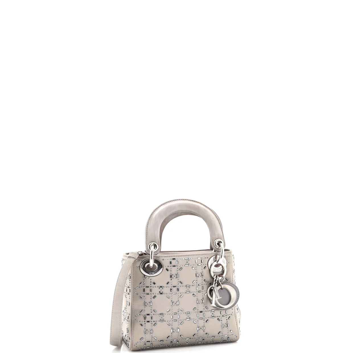 Lady Dior Bag Crystal Embellished Cannage Quilt Satin Mini - Deep Luxury