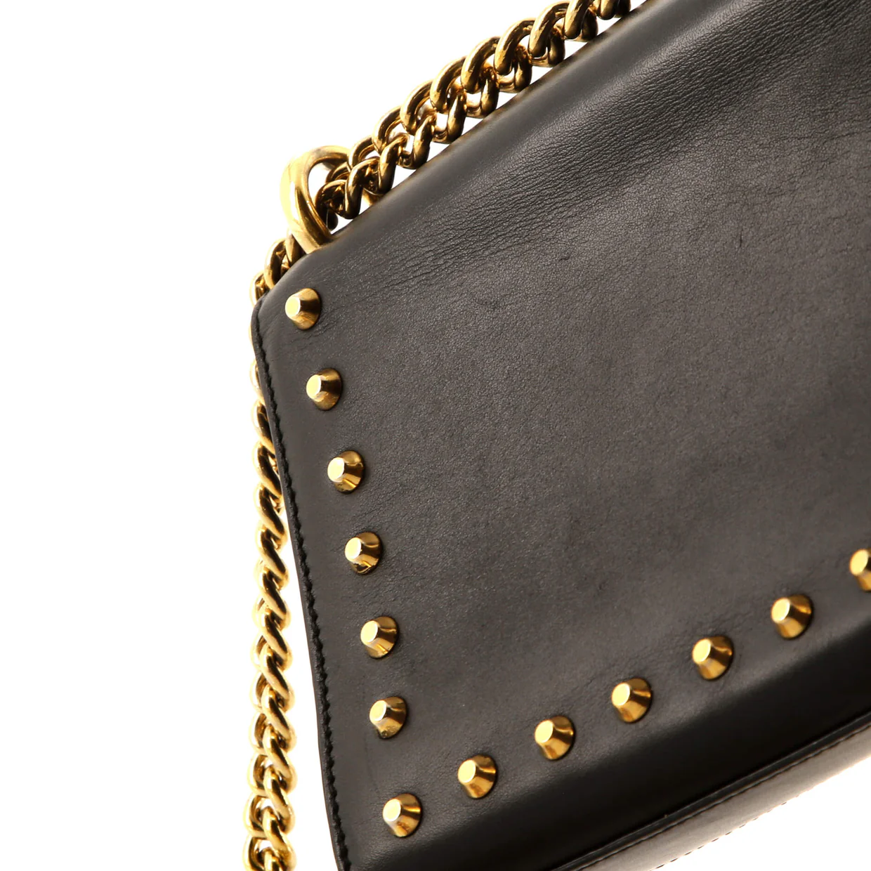 Pearly Padlock Shoulder Bag Studded Leather Small - Deep Luxury