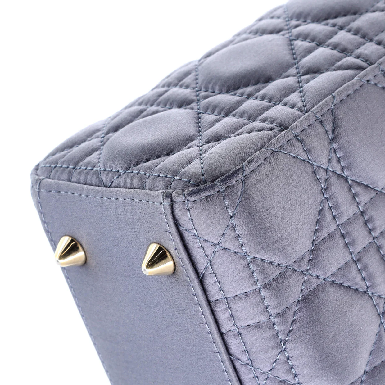 My ABCDior Lady Dior Bag Cannage Quilt Satin with Crystal Charms - Deep Luxury