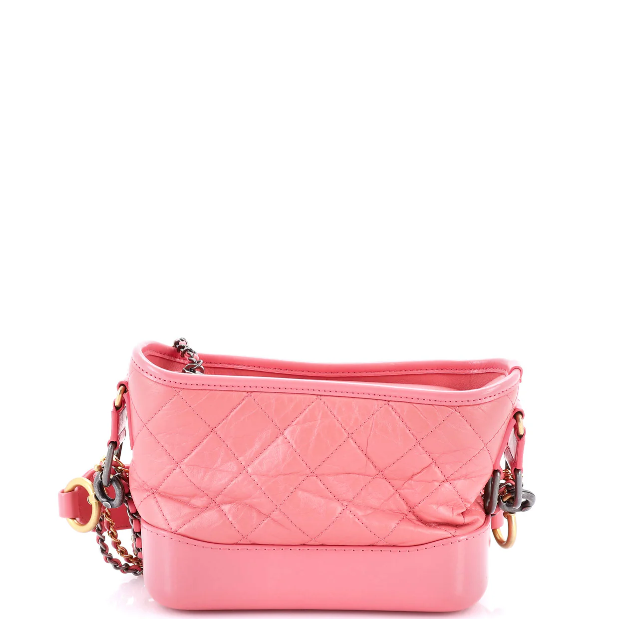 Gabrielle Hobo with Logo Handle Quilted Aged Calfskin Small - Deep Luxury