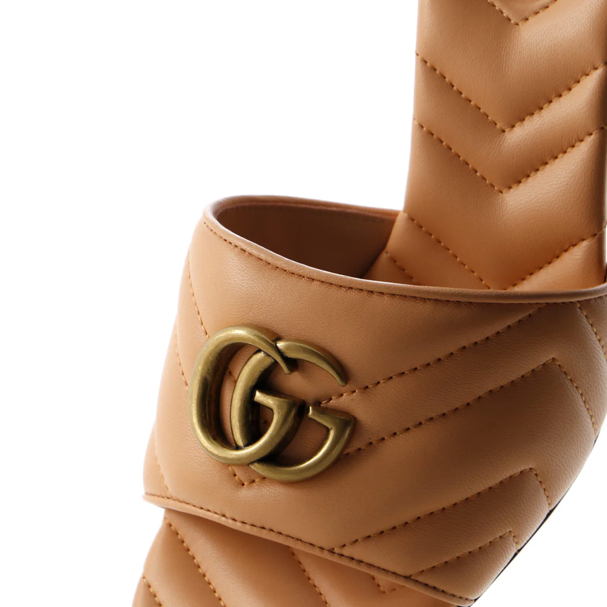 Women's Marmont Slide Heeled Sandals Matelasse Leather - Deep Luxury