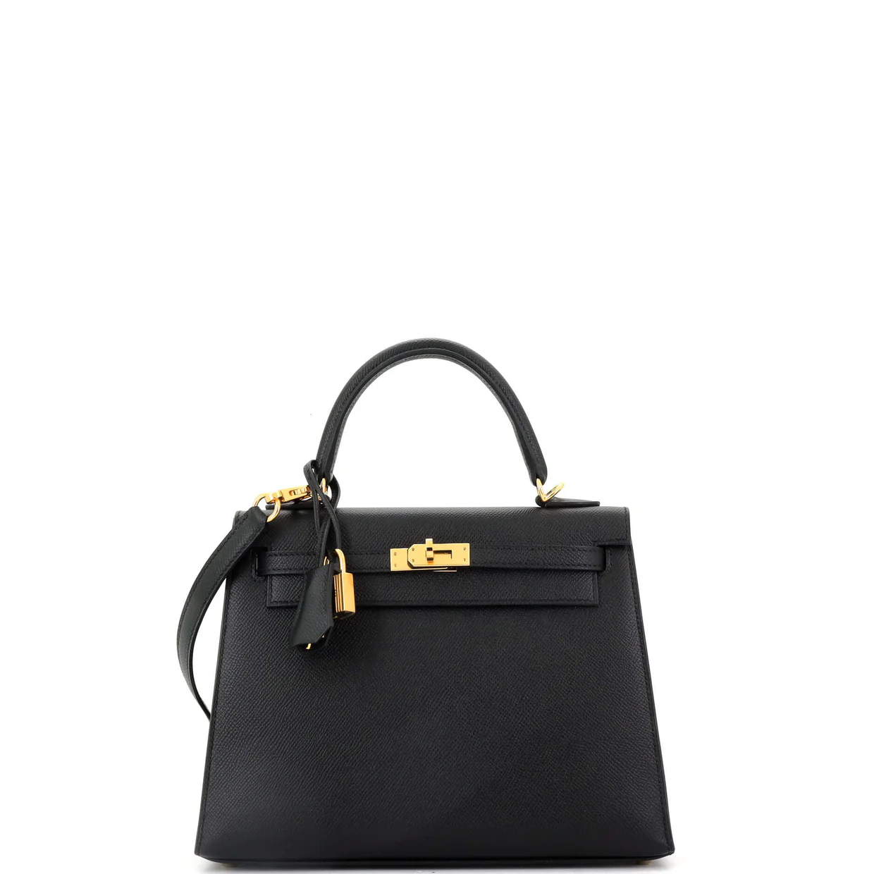 Kelly Handbag Noir Epsom with Gold Hardware 25 - Deep Luxury