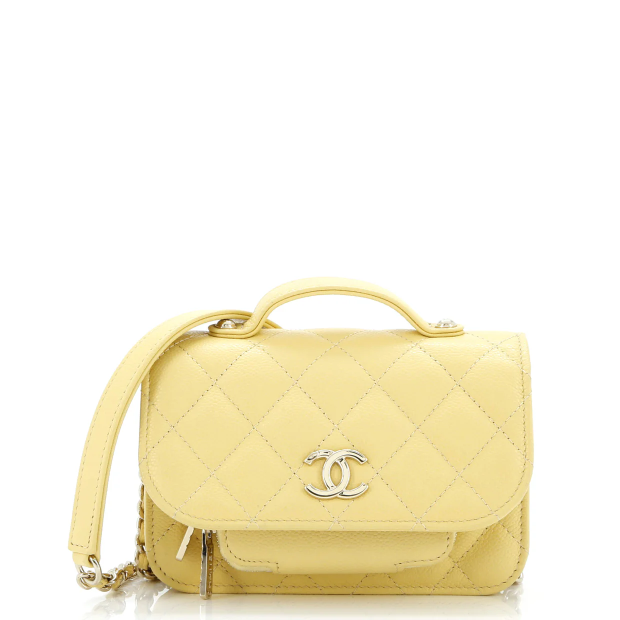 Business Affinity Flap Clutch with Chain Quilted Caviar - Deep Luxury