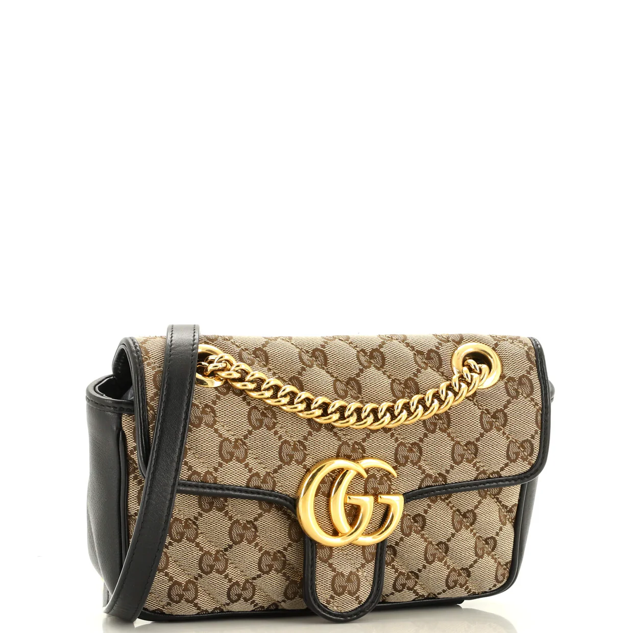 GG Marmont Flap Bag Diagonal Quilted GG Canvas Mini - Deep Luxury