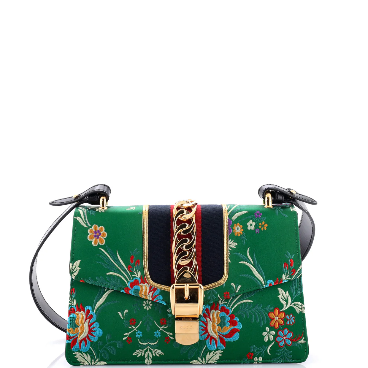 Sylvie Shoulder Bag Floral Jacquard Small - Deep Luxury