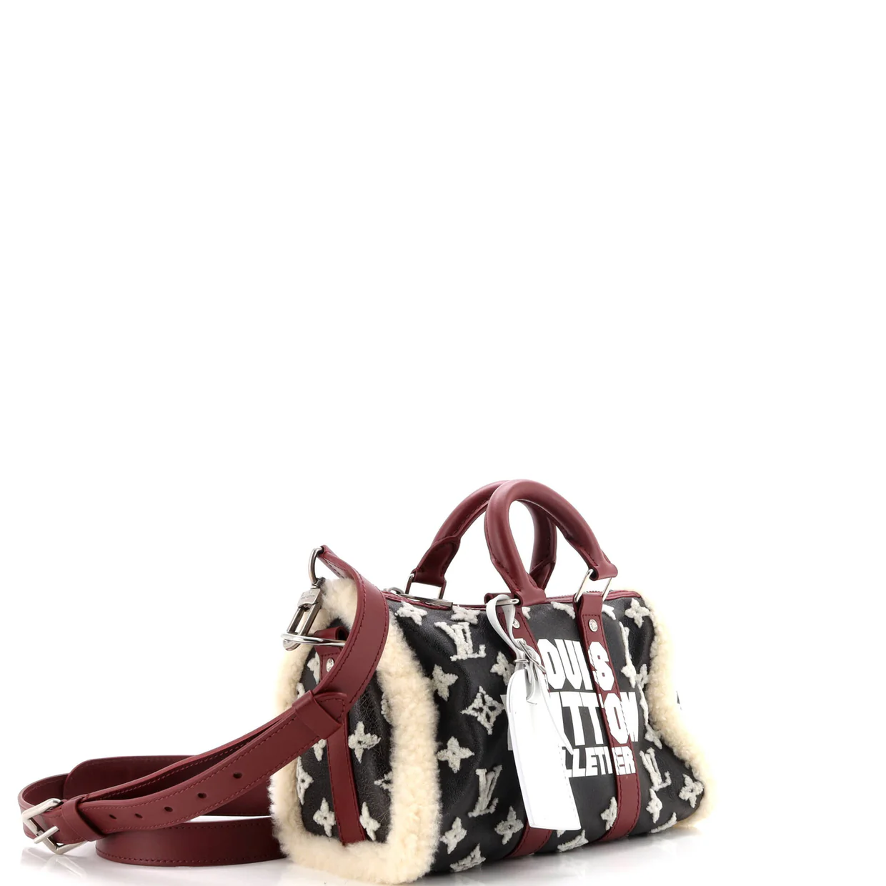 Shearling Keepall Bandouliere Bag Malletier Monogram Leather 25 - Deep Luxury