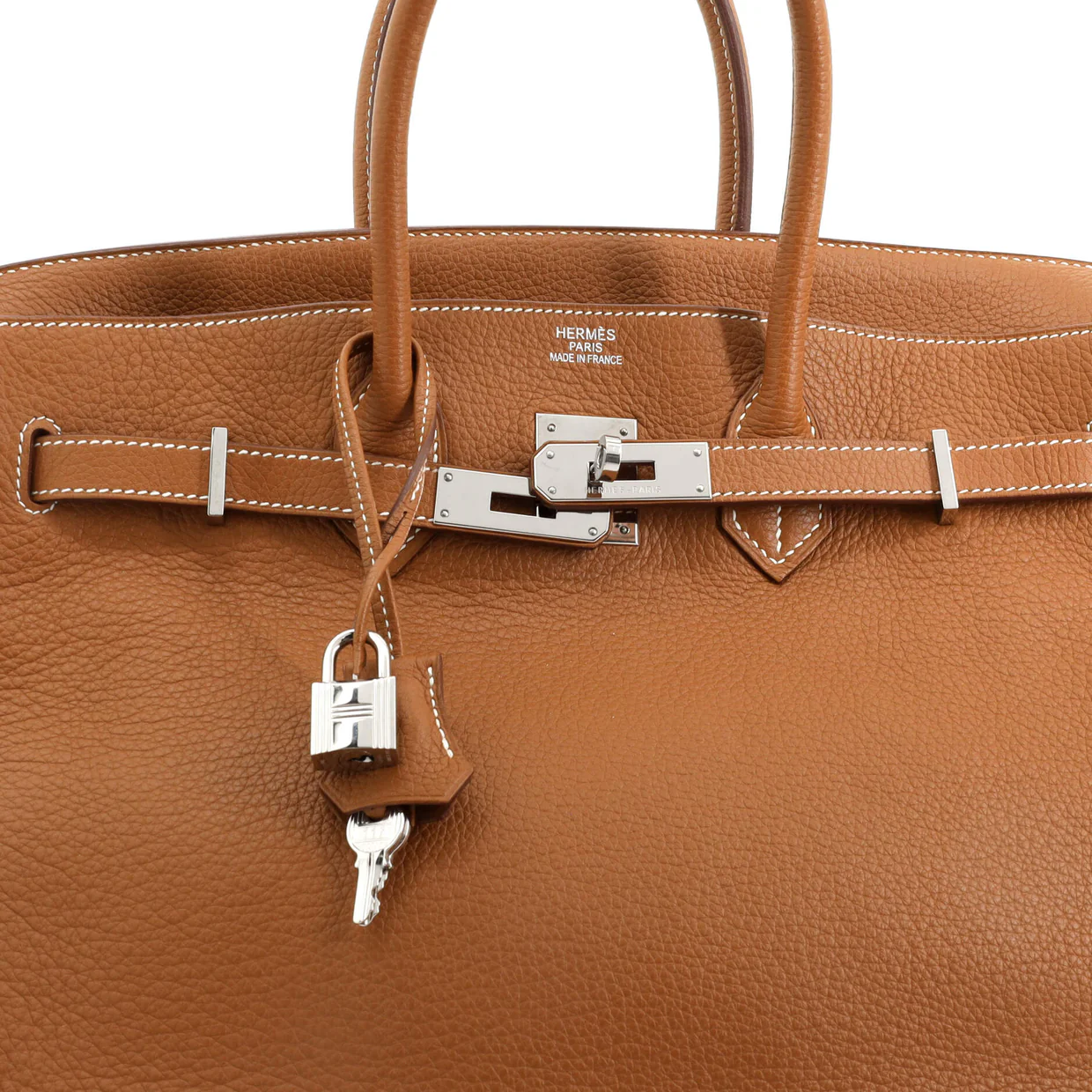 Birkin Handbag Gold Clemence with Palladium Hardware 35 - Deep Luxury