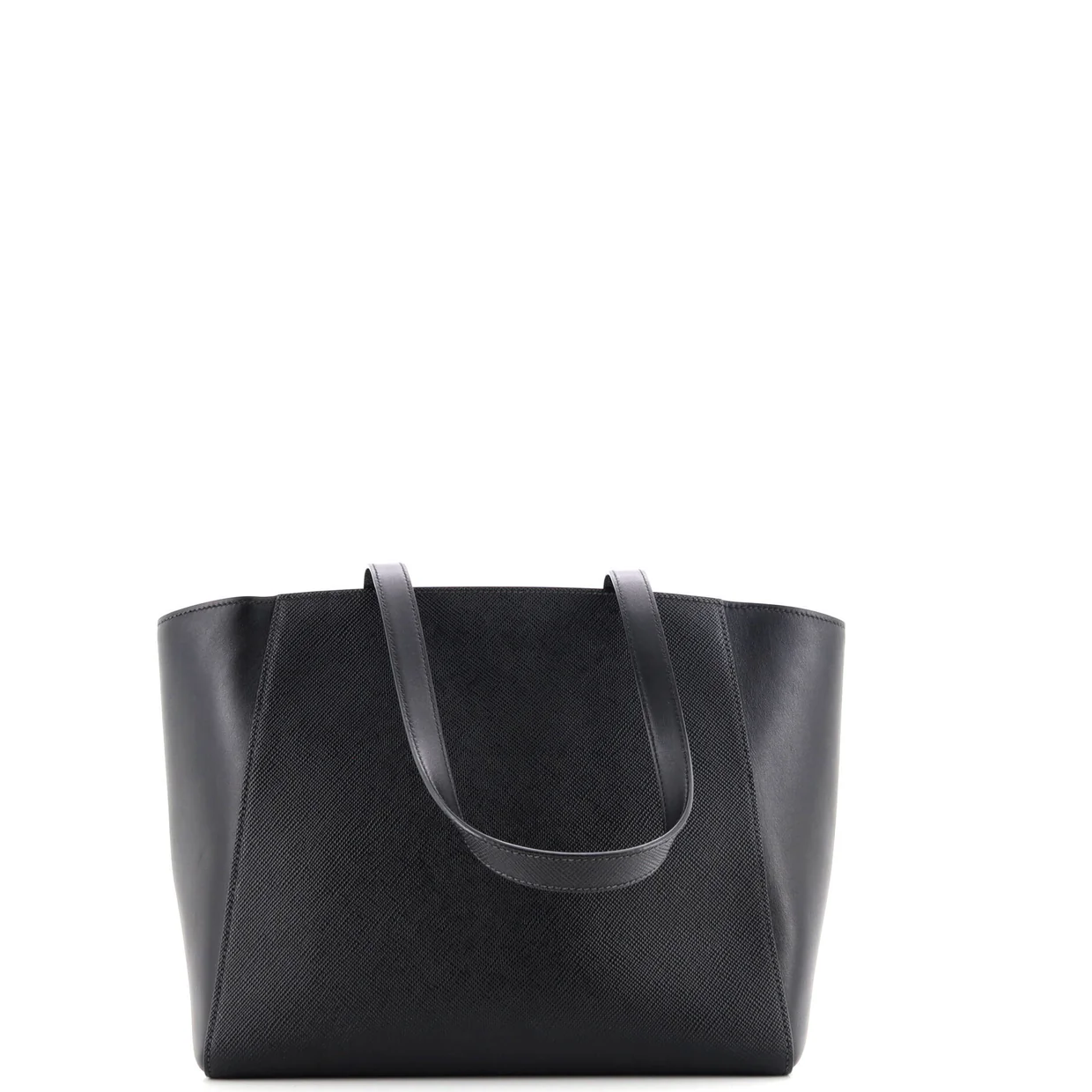 Monochrome Shopping Tote Saffiano with City Calf Small - Deep Luxury