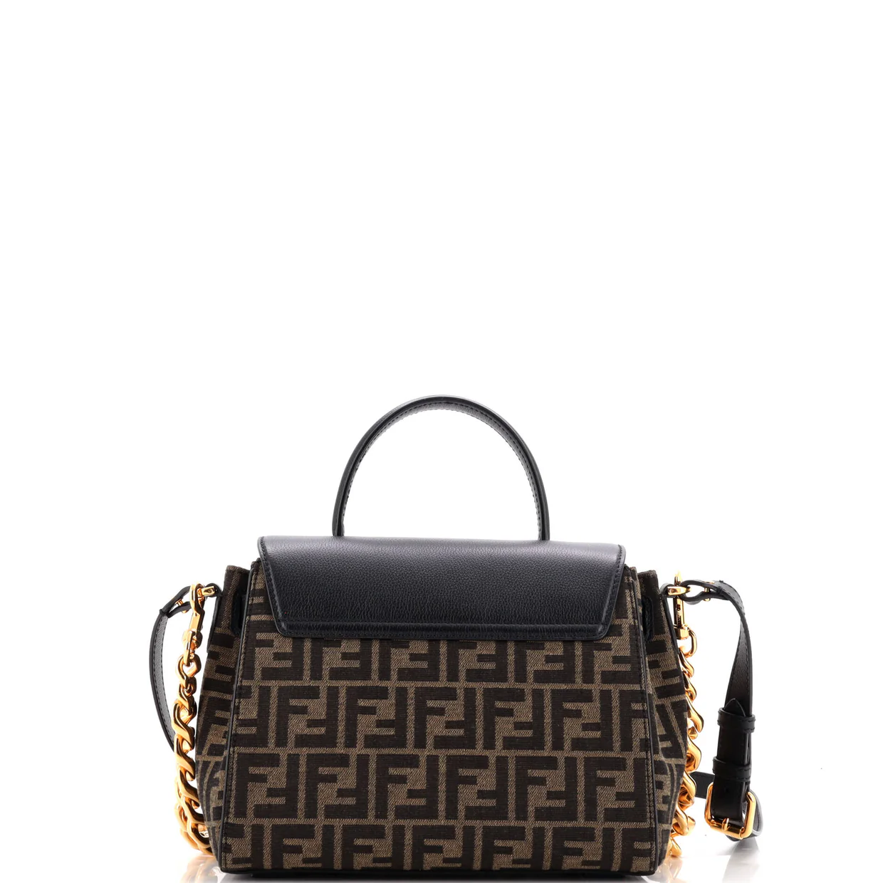 x Fendi Fendace La Medusa Top Handle Bag Zucca Canvas and Leather Medium - Deep Luxury