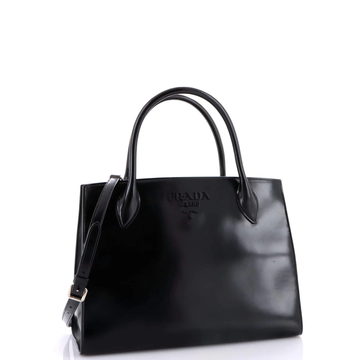 Monochrome Tote Leather Medium - Deep Luxury