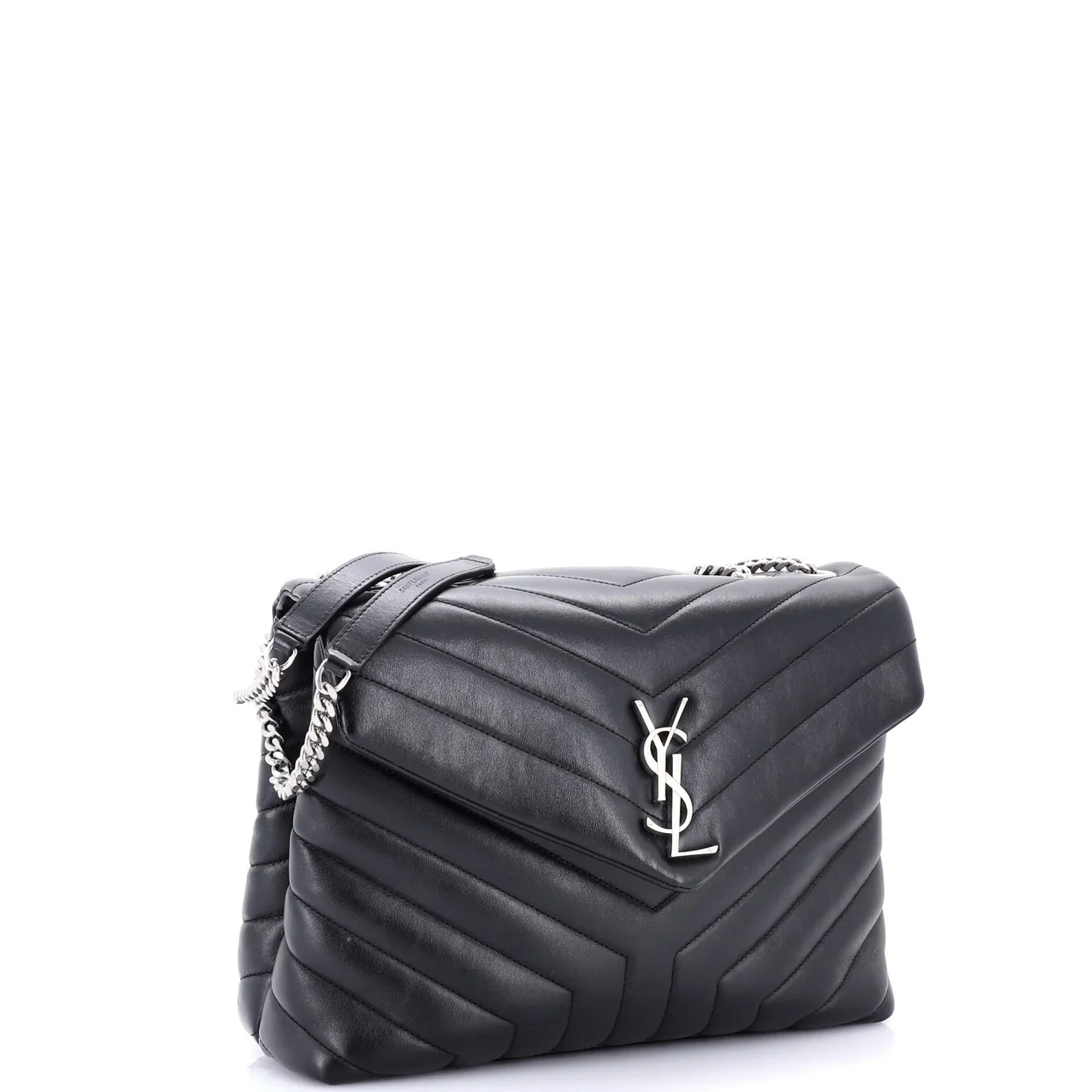 Loulou Shoulder Bag Matelasse Chevron Leather Medium - Deep Luxury