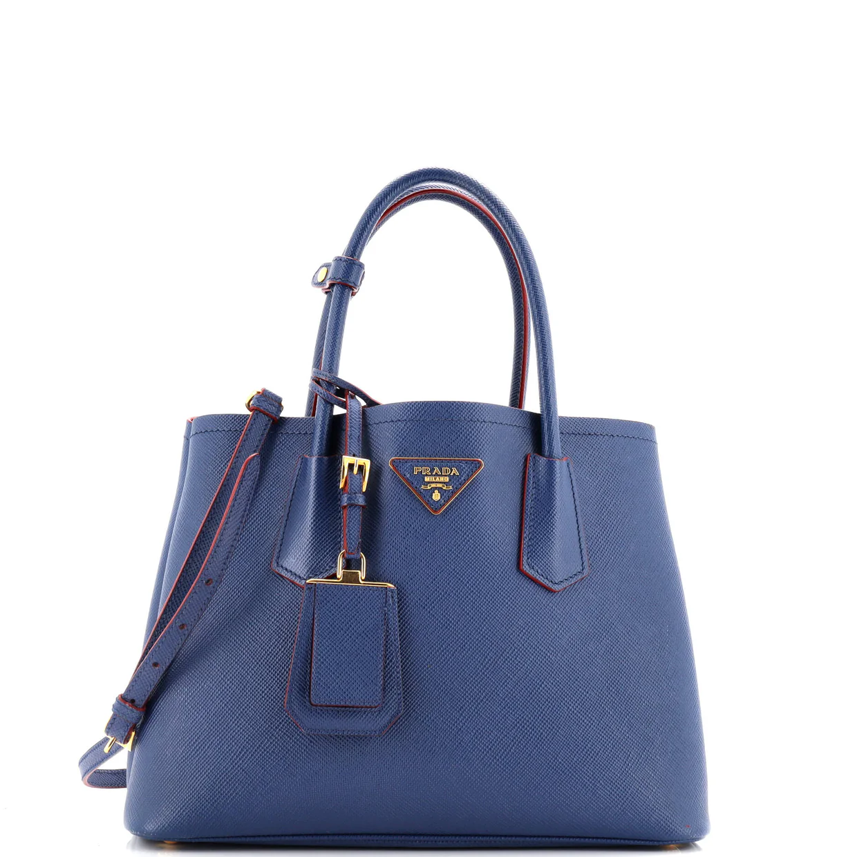 Cuir Double Tote Saffiano Leather Small - Deep Luxury