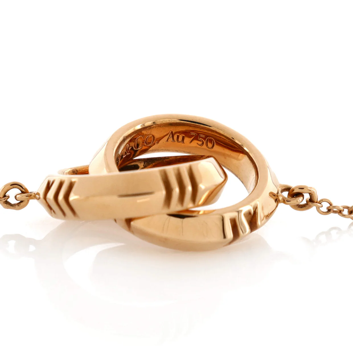 Atlas X Closed Interlocking Pendant Necklace 18K Rose Gold - Deep Luxury