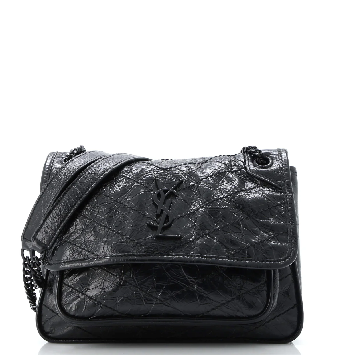 Niki Chain Flap Bag Matelasse Chevron Leather Baby - Deep Luxury