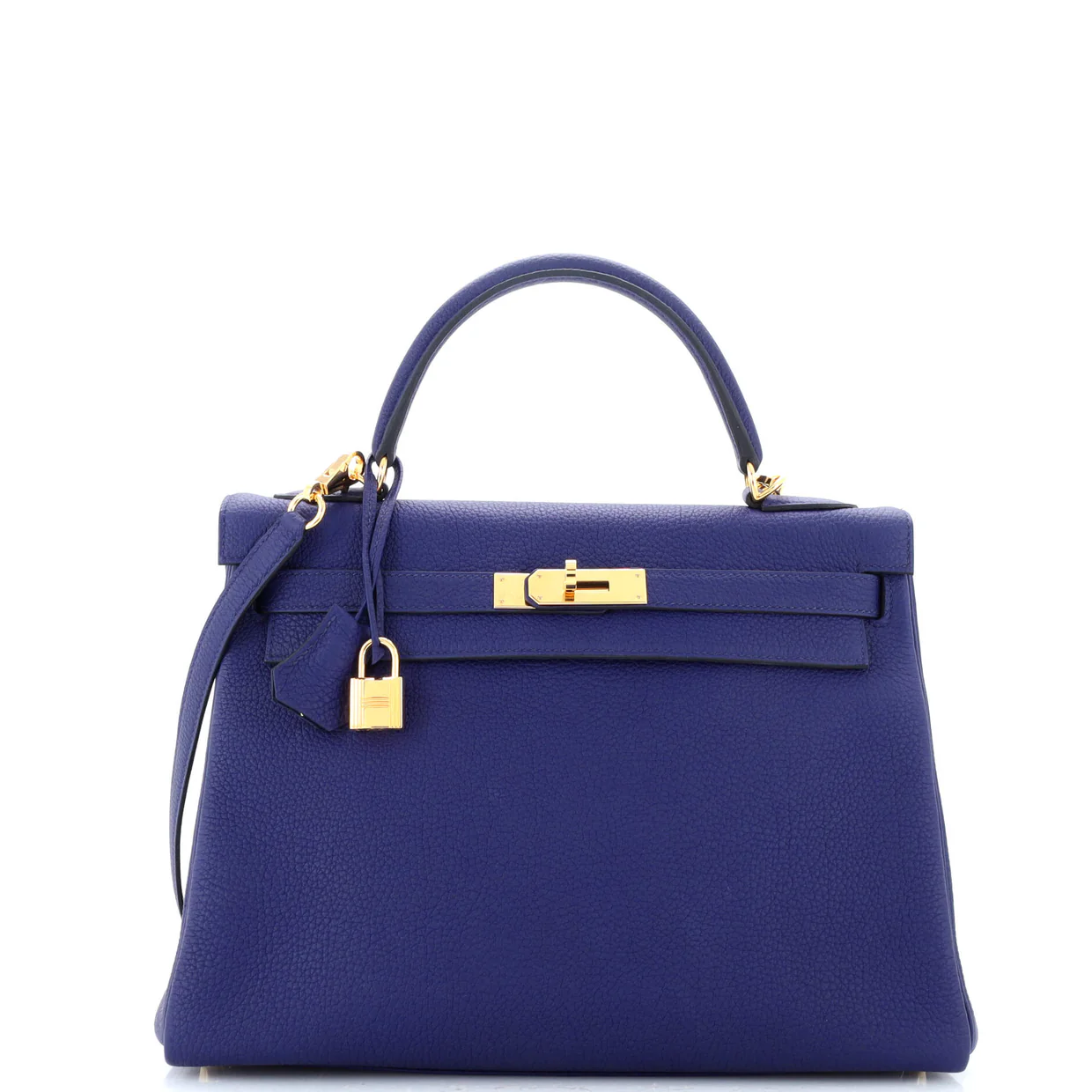 Kelly Handbag Bleu Encre Togo with Gold Hardware 32 - Deep Luxury