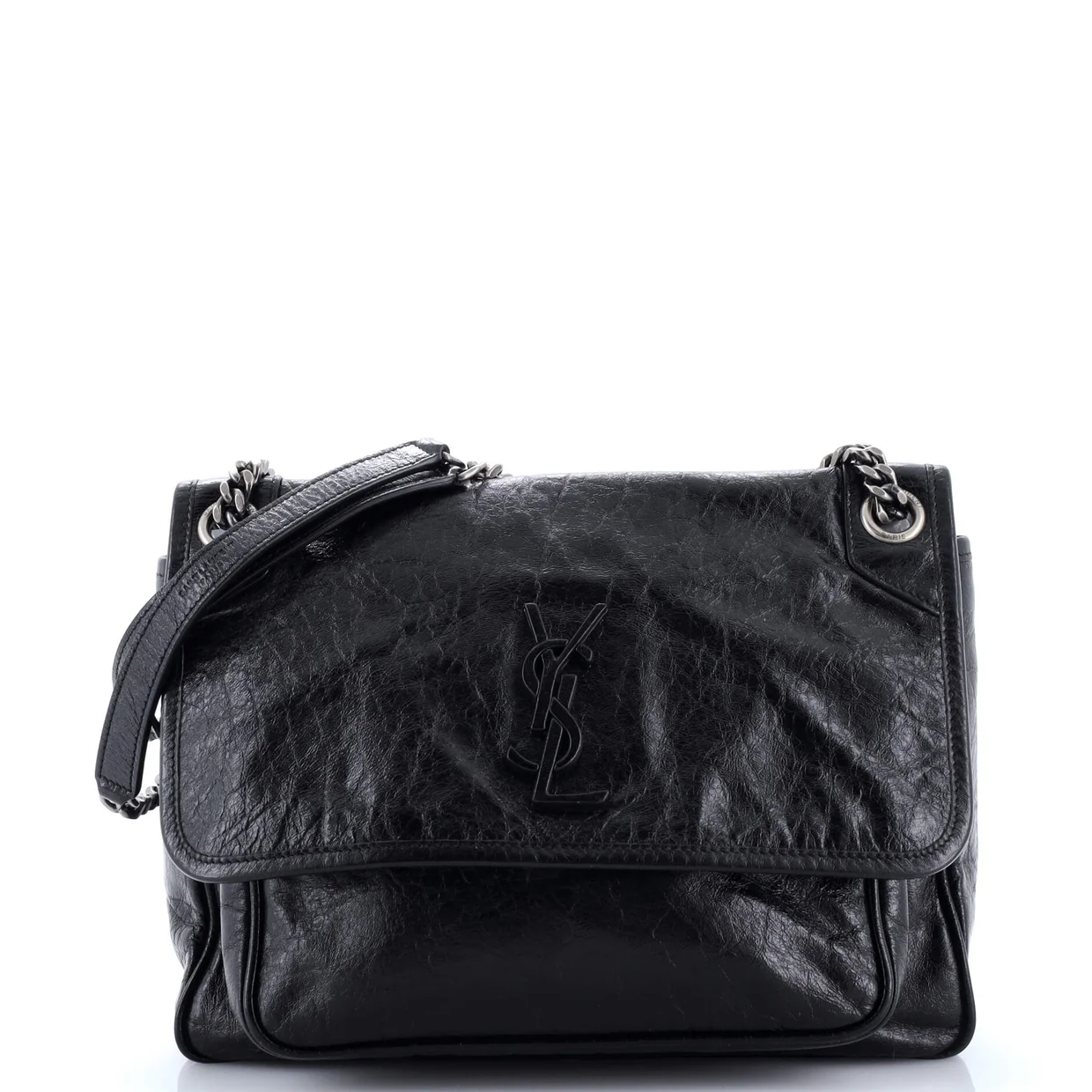 Niki Chain Flap Bag Leather Medium - Deep Luxury