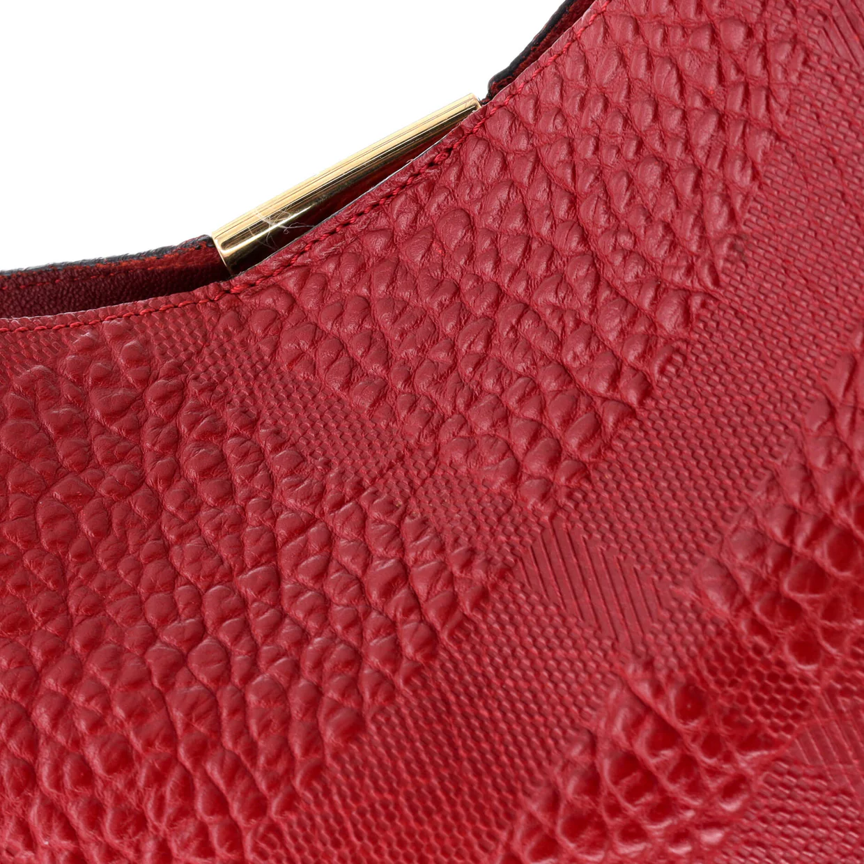 Canter Tote Check Embossed Leather Small - Deep Luxury