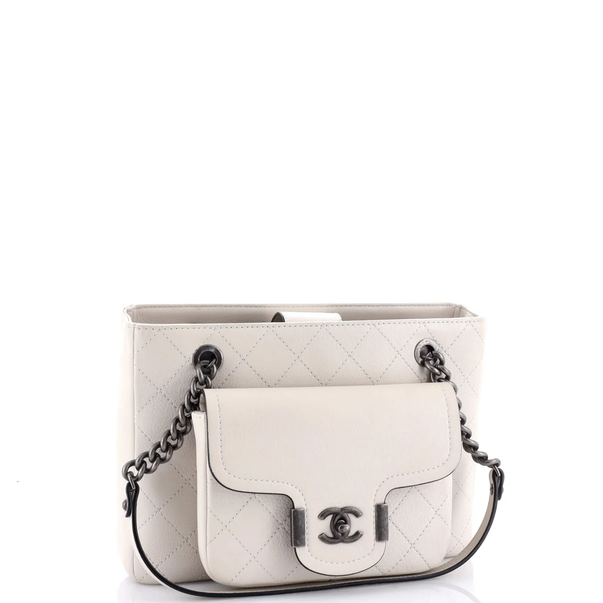 Archi Chic Shopping Tote Quilted Grained Calfskin Small - Deep Luxury