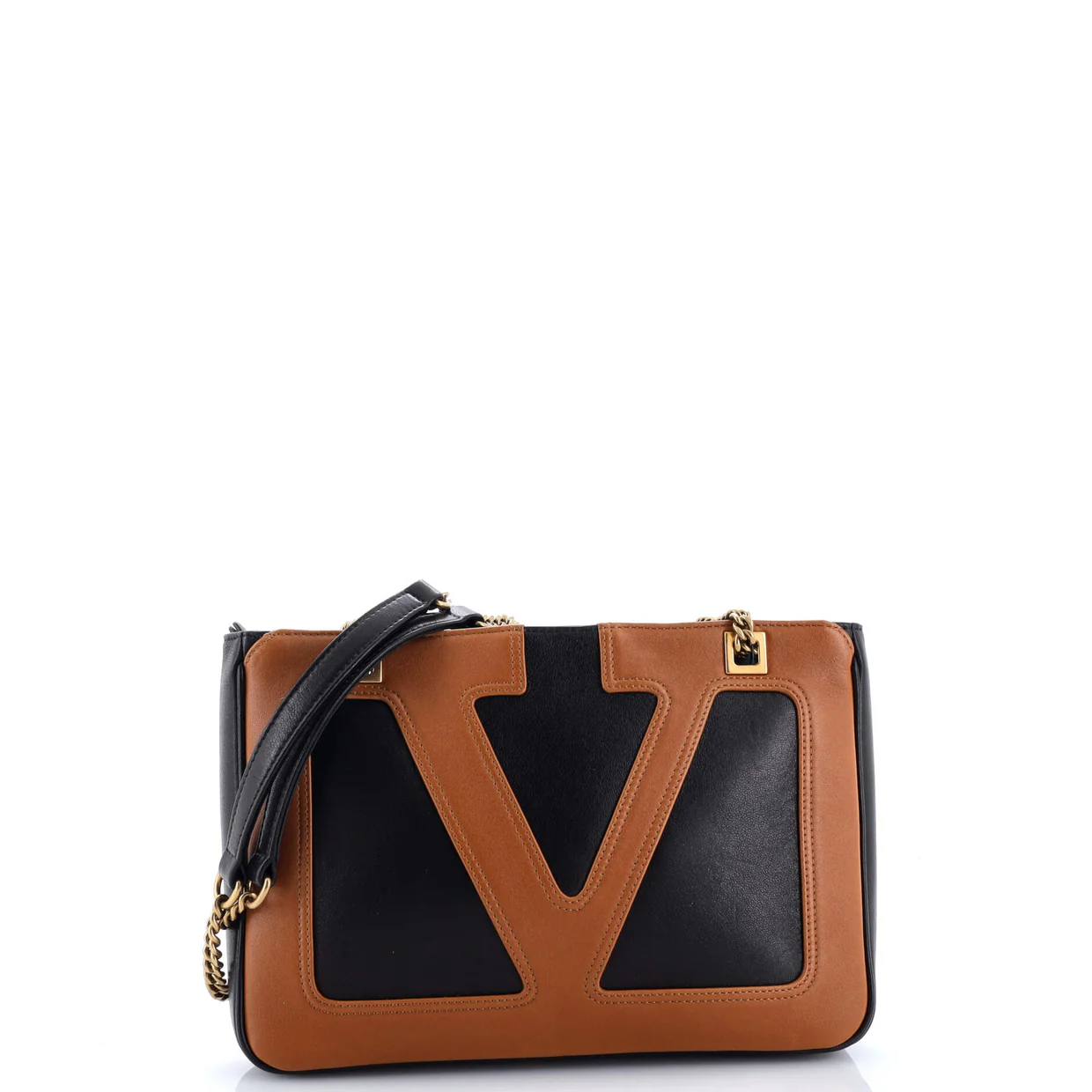 Viva Superstar Chain Tote Leather Small - Deep Luxury