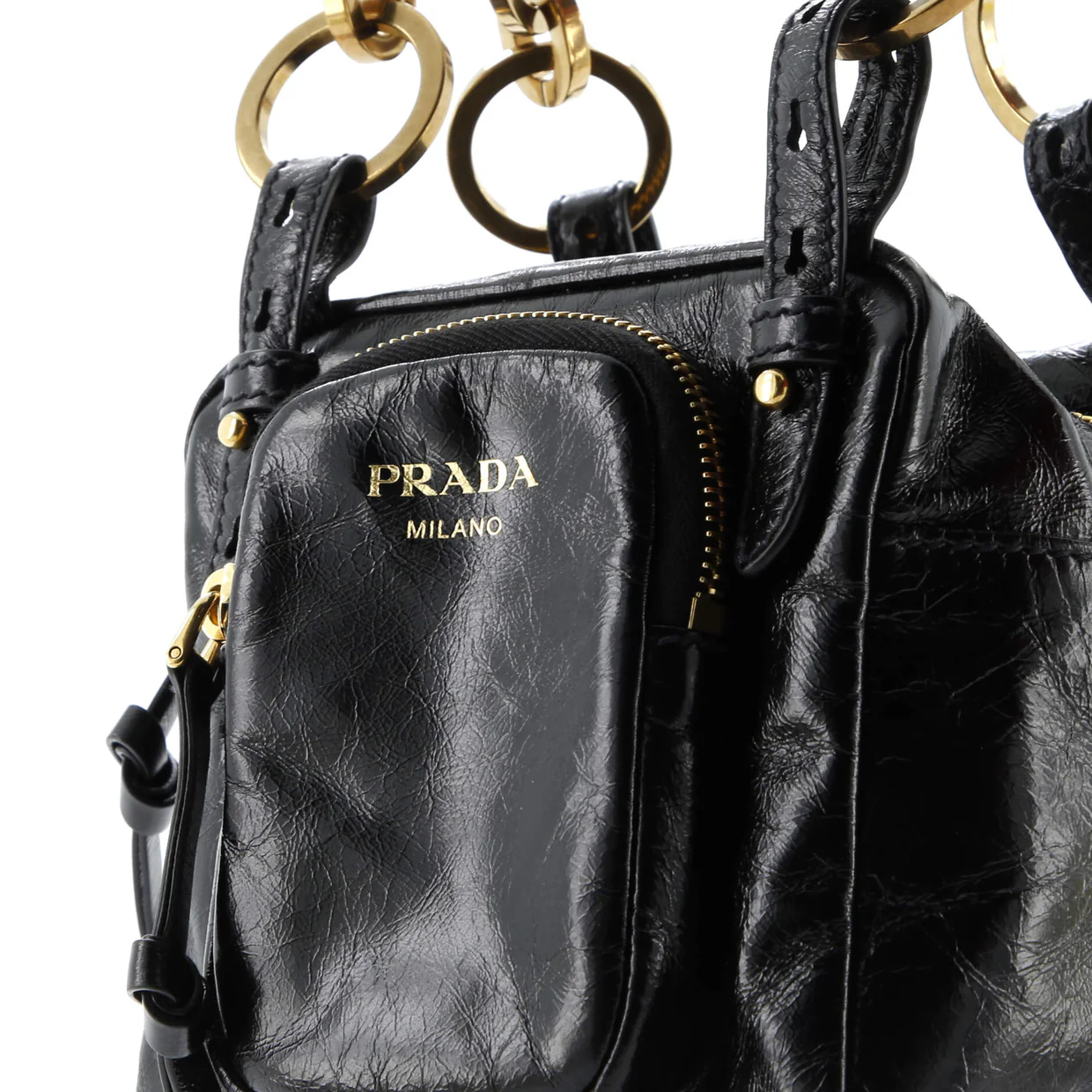 Dangle Top Handle Bag Leather Mini - Deep Luxury