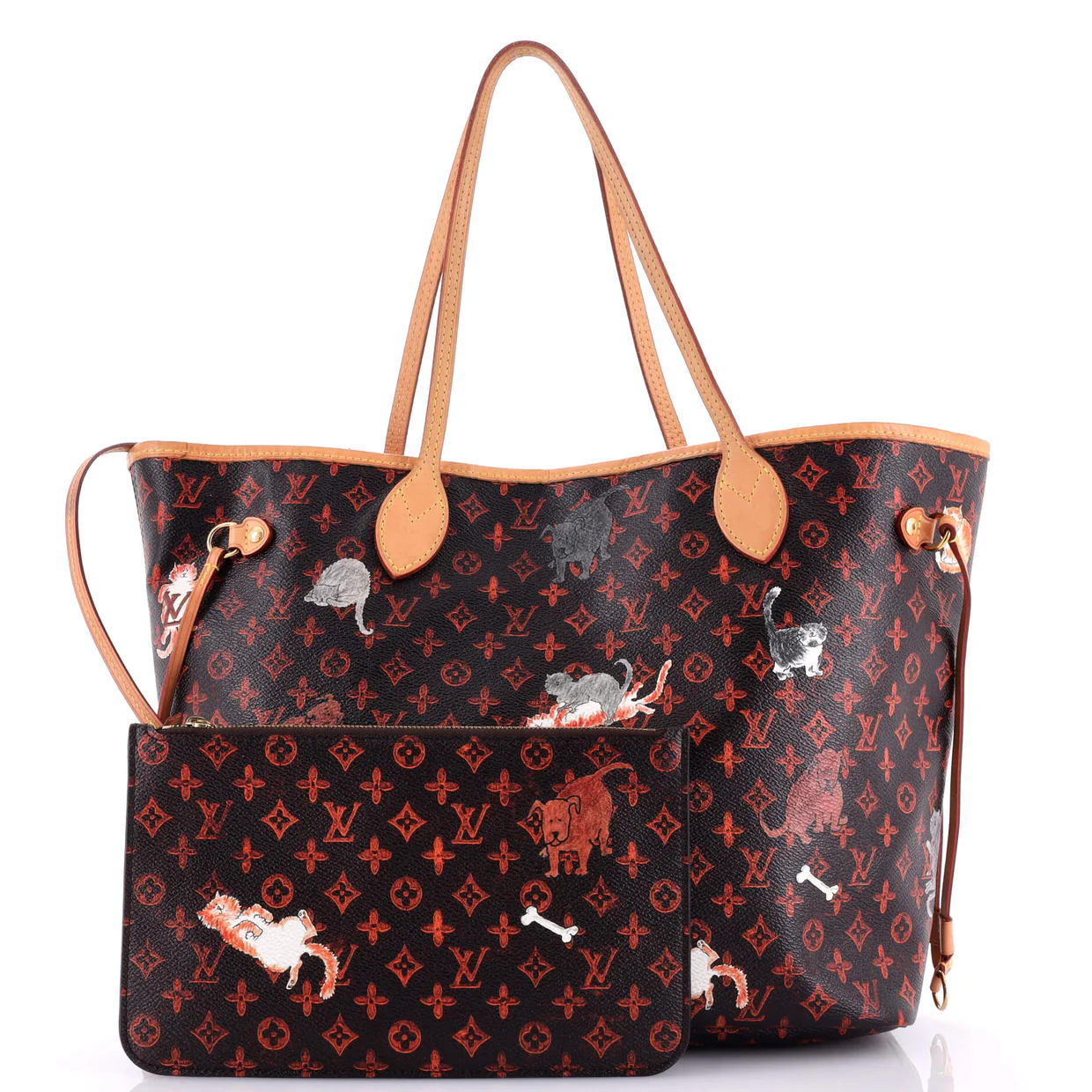 Neverfull NM Tote Limited Edition Grace Coddington Catogram Canvas MM - Deep Luxury