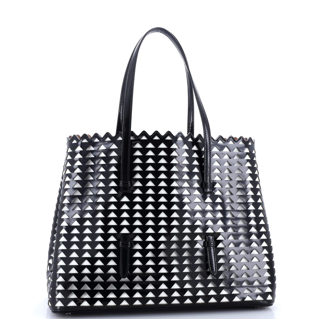 Open Tote Laser Cut Leather Medium - Deep Luxury