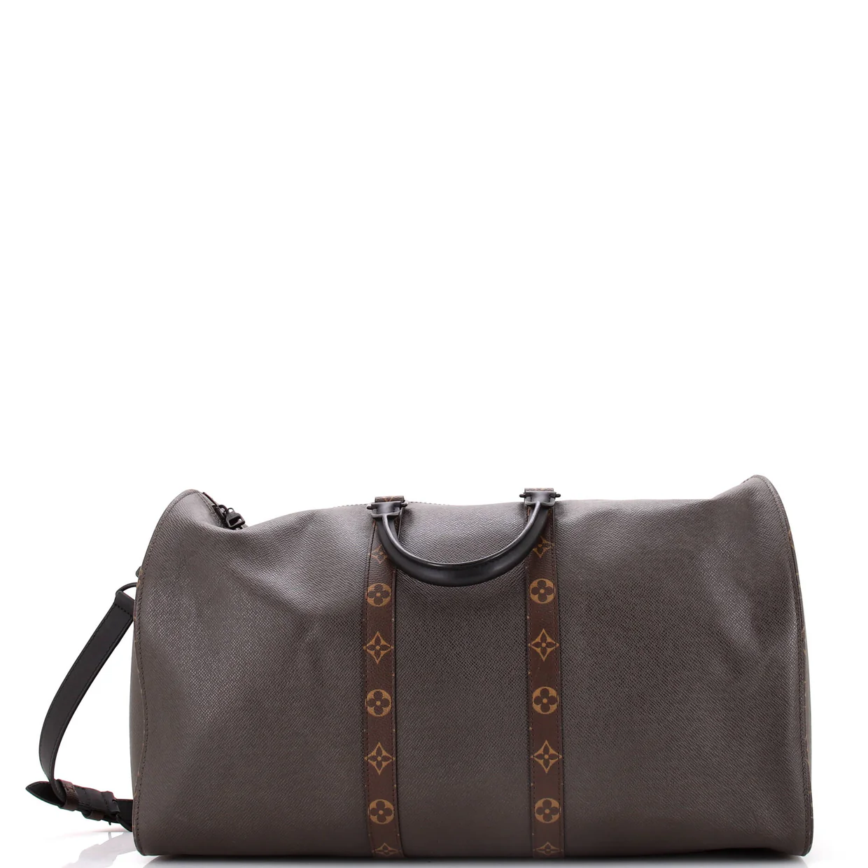 Keepall Bandouliere Bag Taiga Leather with Monogram Canvas Trim 50 - Deep Luxury