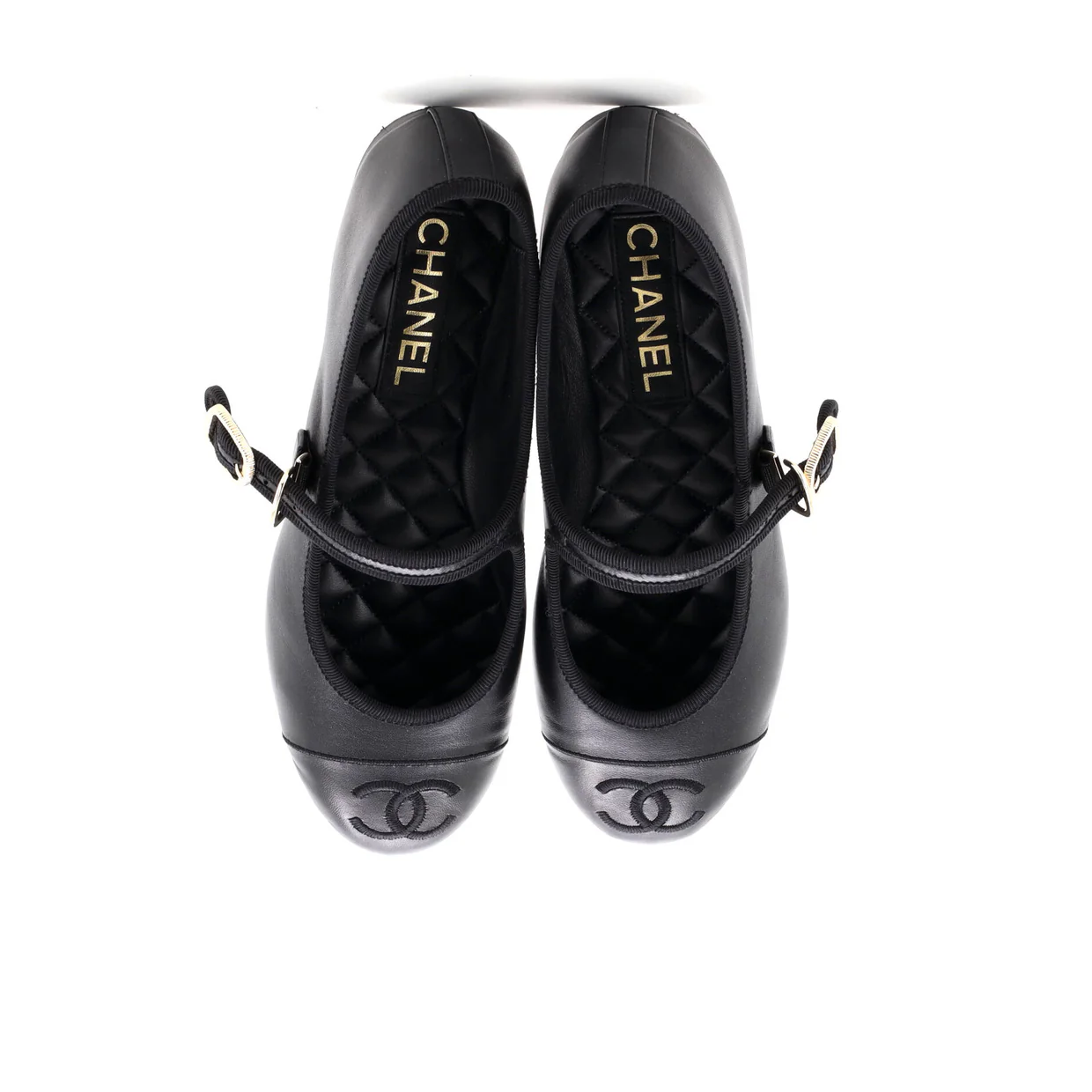 Women's CC Mary Jane Flats Embroidered Leather - Deep Luxury