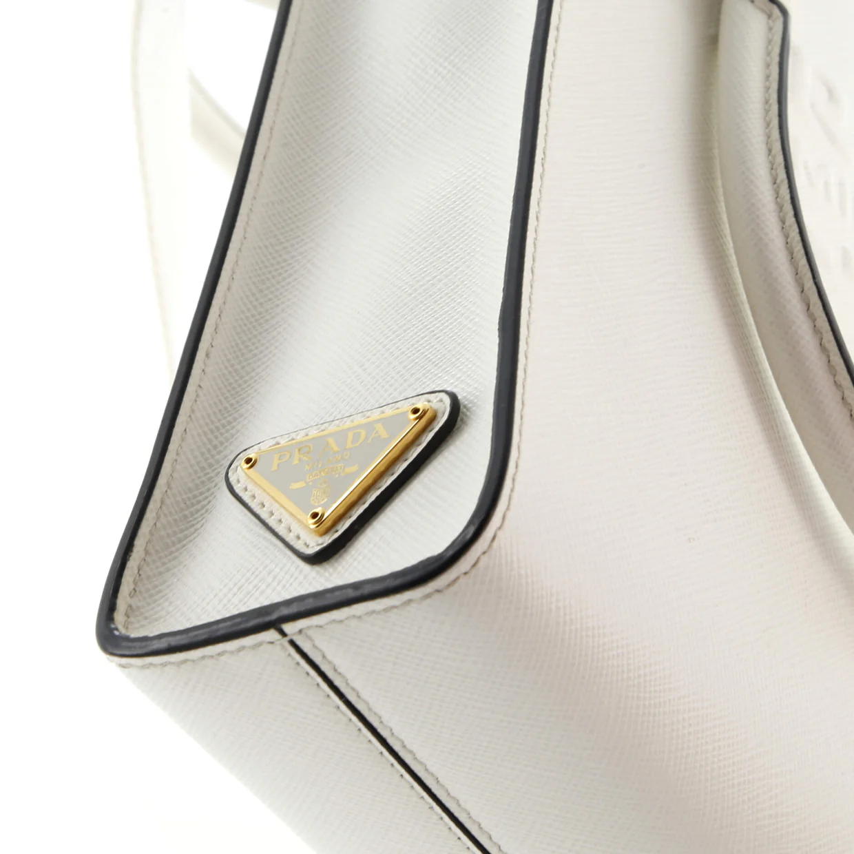 Lux Embossed Logo Tote Saffiano Leather Small - Deep Luxury